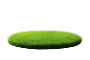 Lush green grass field isolated on white, ideal for farming, gardening, and natural background projects