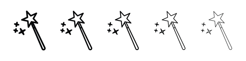 Magic wand icon Outline and flat style designs