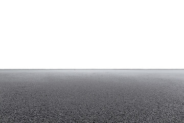 Straight asphalt road cutout isolated on white, perfect for transportation scenes and design templates