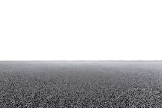 Straight asphalt road cutout isolated on white, perfect for transportation scenes and design templates