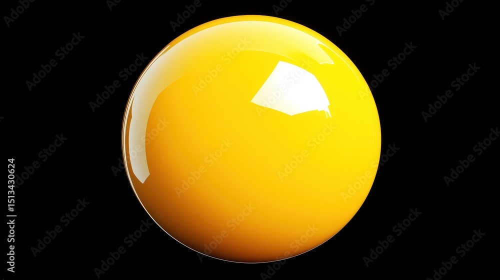 Poster bright yellow circle. shiny glossy sphere. round shape. vivid color. design element. abstr