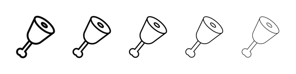 Meat icon Outline and flat style designs
