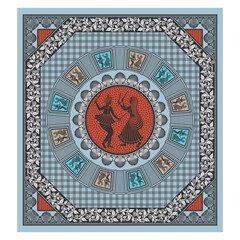bedsheet design digital art use hand work and digital printing