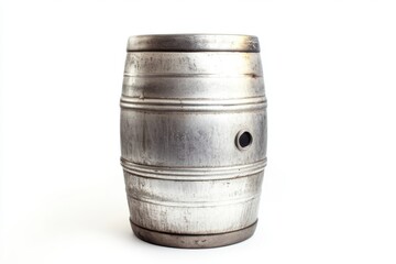 Obraz premium Metal beer keg container isolated on white background