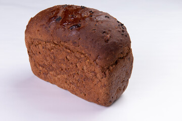 Black bread on a white background.