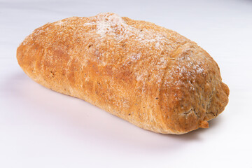 Ciabatta. Isolated on white background.