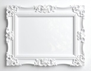 Ornate white picture frame