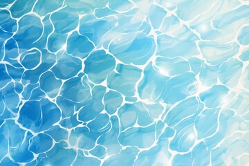 Blue water wave style cartoon
