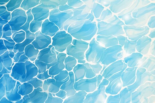 Blue water wave style cartoon
