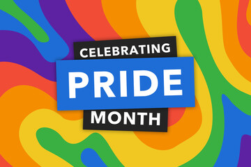 Gay Pride Month in June. LGBTQ multicolored rainbow flag. Original color symbol of gay pride concept background, high resolution poster