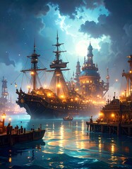 Obraz premium ship in the sea