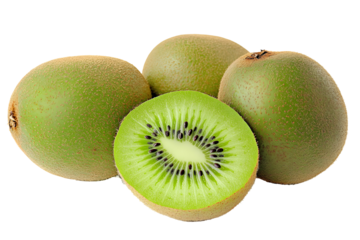 Delicious and vibrant kiwi fruit arrangement against a clean black background