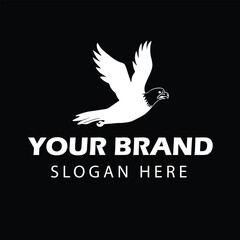 Minimalist White Dove Logo – Bold Branding with High Contrast Design
