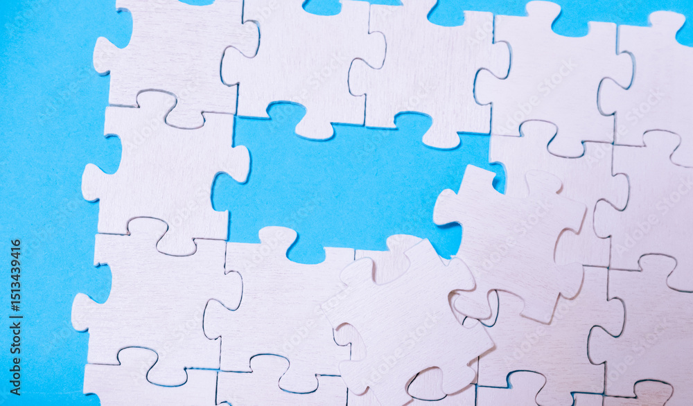 Poster puzzle with a missing piece