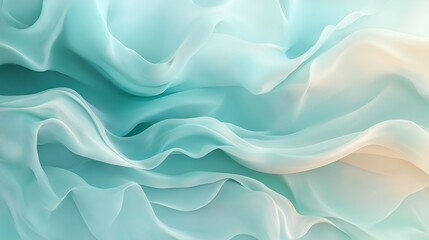 Obraz premium Fluid Silk Texture in Light Cyan and Cream