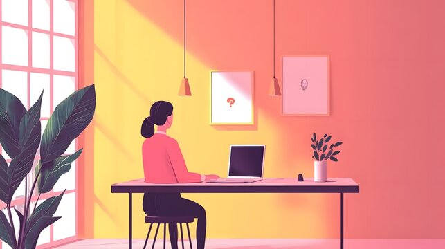 A solo founder launching a product in a minimalist workspace