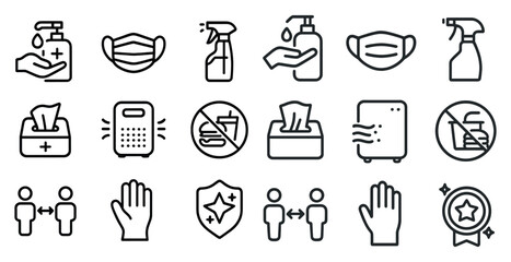 Fototapeta premium Hygiene and safety icons for health protection designs and posters
