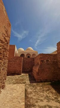 Medieval fortress Bordj El Kebir (Fort Ghazi Mustapha) on the Mediterranean coast of Tunisia near the town of Houmt El Souk