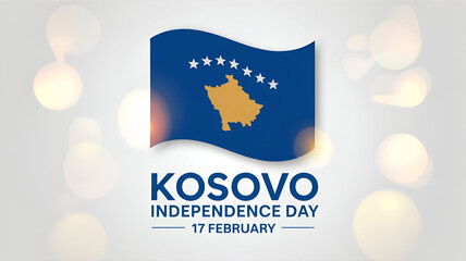 Kosovo Independence Day, vector design for poster, banner or greeting card. flag of Kosovo isolated on white background.