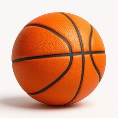 Obraz premium 3D icon of Orange basketball isolated on white background with black stripes and texture