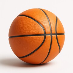 Fototapeta premium 3D icon of Orange basketball isolated on white background with textured surface and black lines