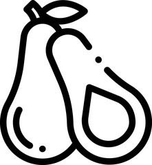 avocado illustration on a white background       