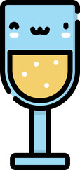 champagne illustration on a white background      