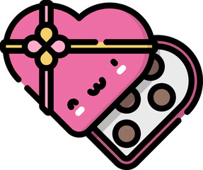 chocolate box illustration on a white background       