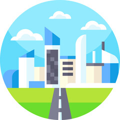 city illustration on a white background       