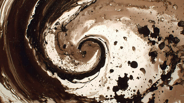 gallery poster for surreal abstraction | identity implosion | violent subconscious | sepia dream tones | spiraling energy | symbolic wounds | freeform spill technique | psychological mapping |