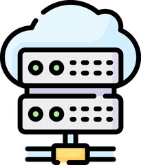 cloud server illustration on a white background       