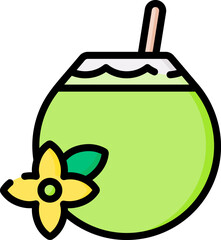 coconut drink illustration on a white background      