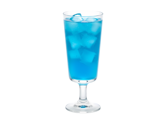 Blue Lagoon Cocktail Recipe Stunning Blue Drink with Ice isolated on transparent background