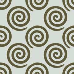 Fototapeta premium Spiral seamless pattern. Abstract, geometric design features a modern, tribal-inspired style. Ethnic hand-drawn repeating print design in ink technics.