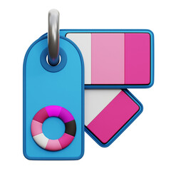 Color palette 3D icon.