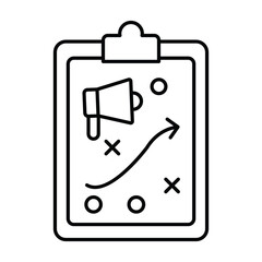 Marketing Strategy thinline icon, vector, pixel perfect, illustrator file 
 