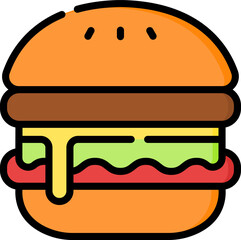 hamburger illustration on a white background       