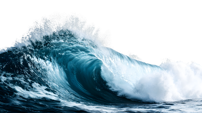 Dynamic White Sea Wave Impacting Isolated Beach, Power and Nature Concept