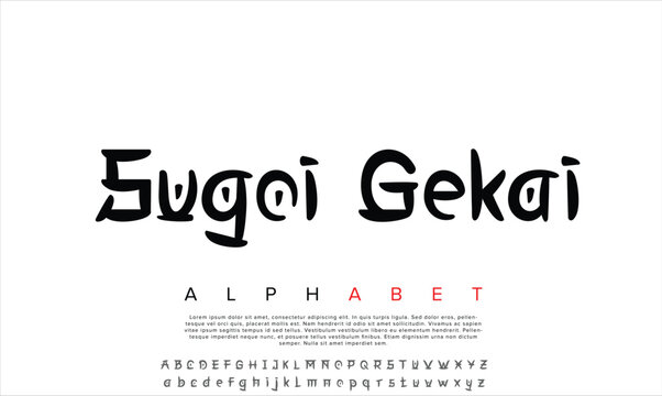 Luxury Sugoi Gekai DEMO Regular alphabet letters font for logo