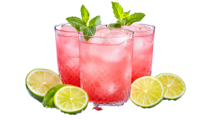 Refreshing Agua Fresca Drink Isolated on Transparent or White Background for Creative Designs