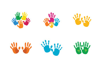Fototapeta premium Colorful Hand Prints Vector for Creative Projects