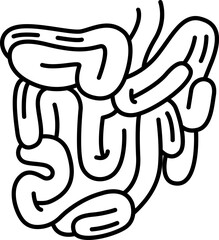 l-intestine illustration on a white background        