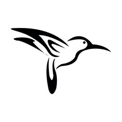 Bird Drawing Logo type Silhouette Line Art Hand Drawn Style.