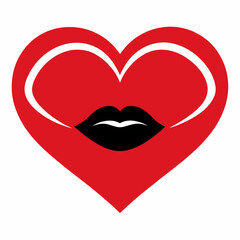 HeartKiss Cute Retro Crayon Style AI Vector for Digital Design