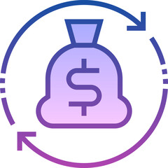 money bag illustration on a white background       