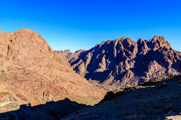 Landscape in Sinai mountains at the Sinai peninsula in Egypt