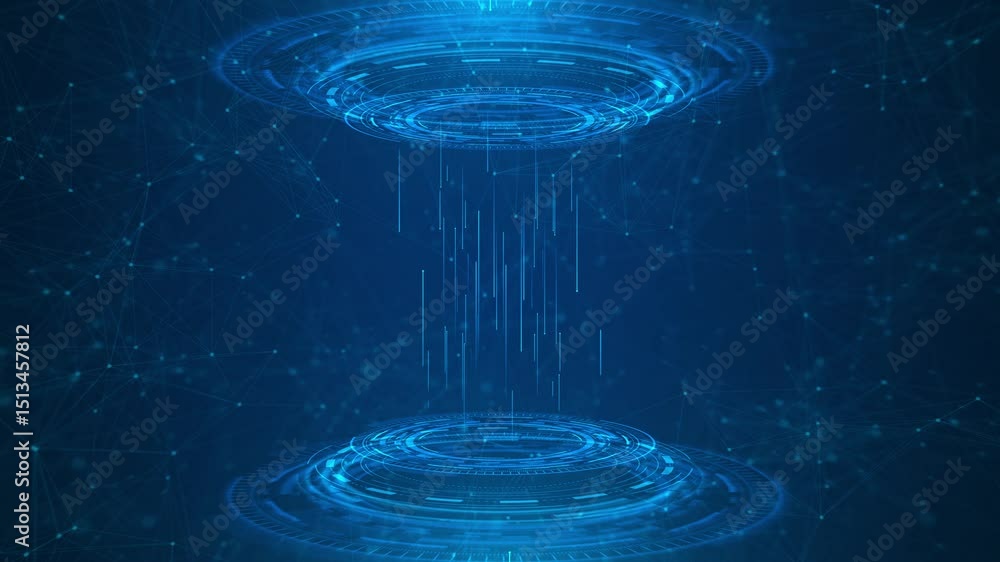 Poster futuristic circle hud interface screen abstract style blue innovation techno background. technology 