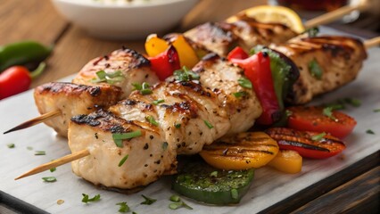 Roasted chicken dinner with vegetables and potatoes on a white plate