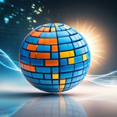 Obraz premium disco ball on a blue background
