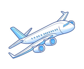 Cartoon airplane soaring in the sky, perfect for children's illustrations